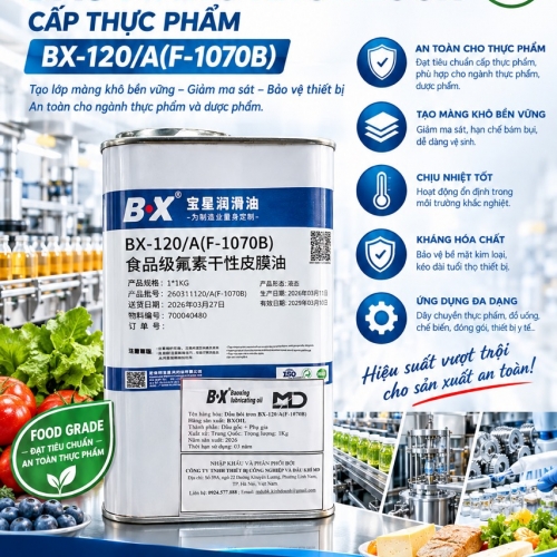 DẦU MÀNG KHÔ FLUOR CẤP THỰC PHẨM BX-120/A(F-1070B) – GIẢI PHÁP BÔI TRƠN XANH SẠCH CHO NGÀNH THỰC PHẨM DẦU MÀNG KHÔ FLUOR CẤP THỰC PHẨM BX-120/A(F-1070B) – GIẢI PHÁP BÔI TRƠN XANH SẠCH CHO NGÀNH THỰC PHẨM